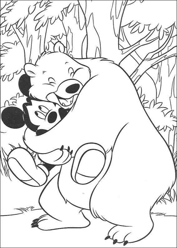 23 coloring pages of Mickey on safari